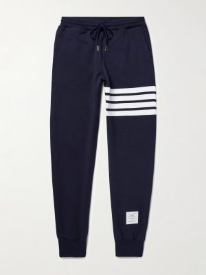 Tapered Striped Cotton-Jersey Sweatpants Tapered Striped Cotton-Jersey Sweatpants