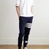 Tapered Striped Cotton-Jersey Sweatpants - OU Tapered Striped Cotton-Jersey Sweatpants - OU
