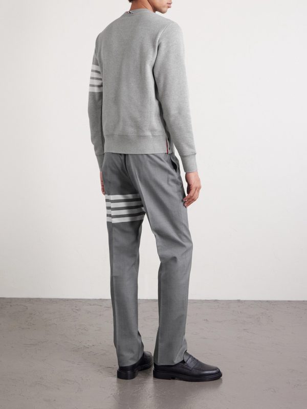 Slim-Fit Striped Loopback Cotton-Jersey Sweatshirt - BK