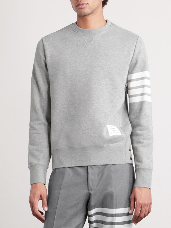 Slim-Fit Striped Loopback Cotton-Jersey Sweatshirt - FR