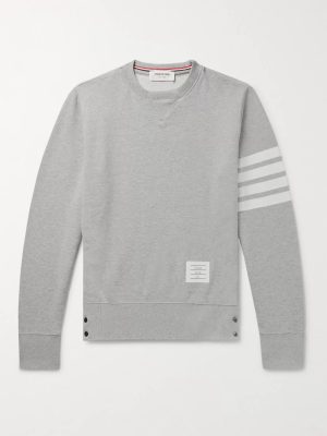 Slim-Fit Striped Loopback Cotton-Jersey Sweatshirt Slim-Fit Striped Loopback Cotton-Jersey Sweatshirt
