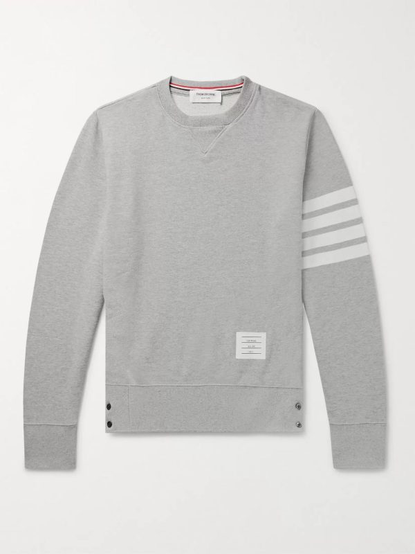 Slim-Fit Striped Loopback Cotton-Jersey Sweatshirt