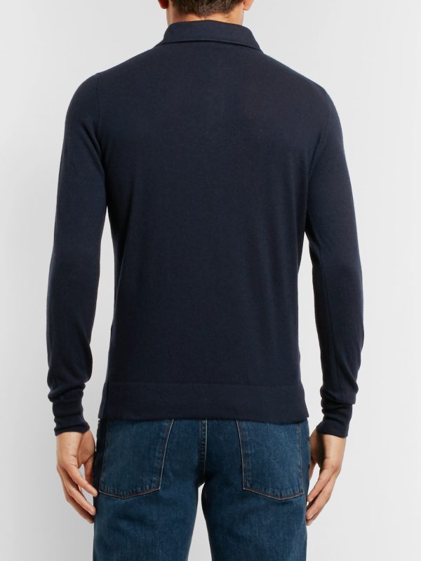 Slim-Fit Baby Cashmere Polo Shirt - BK