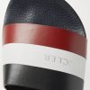 Basile Logo-Print Striped Leather Slides - CU