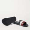 Basile Logo-Print Striped Leather Slides - E1