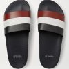 Basile Logo-Print Striped Leather Slides - E2