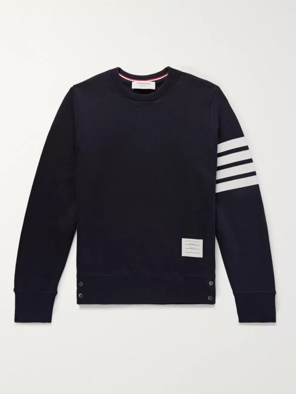 Slim-Fit Striped Loopback Cotton-Jersey Sweatshirt Slim-Fit Striped Loopback Cotton-Jersey Sweatshirt