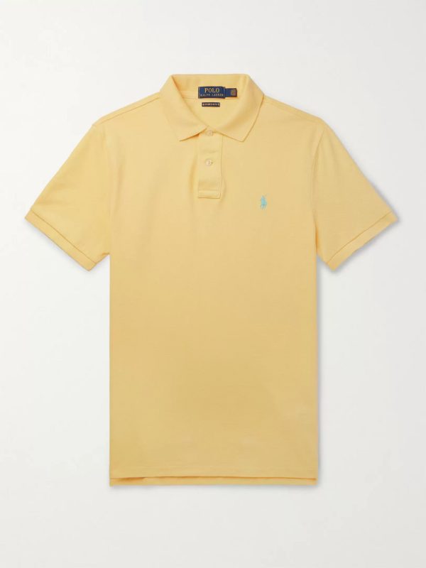 Slim-Fit Logo-Embroidered Cotton-Piqué Polo Shirt