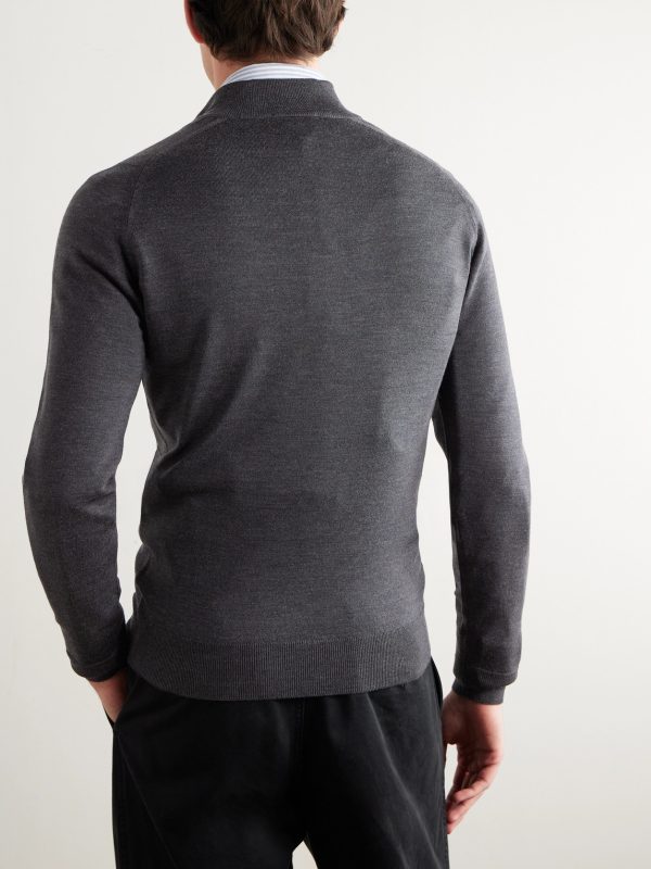 Tapton Slim-Fit Merino Wool Half-Zip Sweater - BK Tapton Slim-Fit Merino Wool Half-Zip Sweater - BK