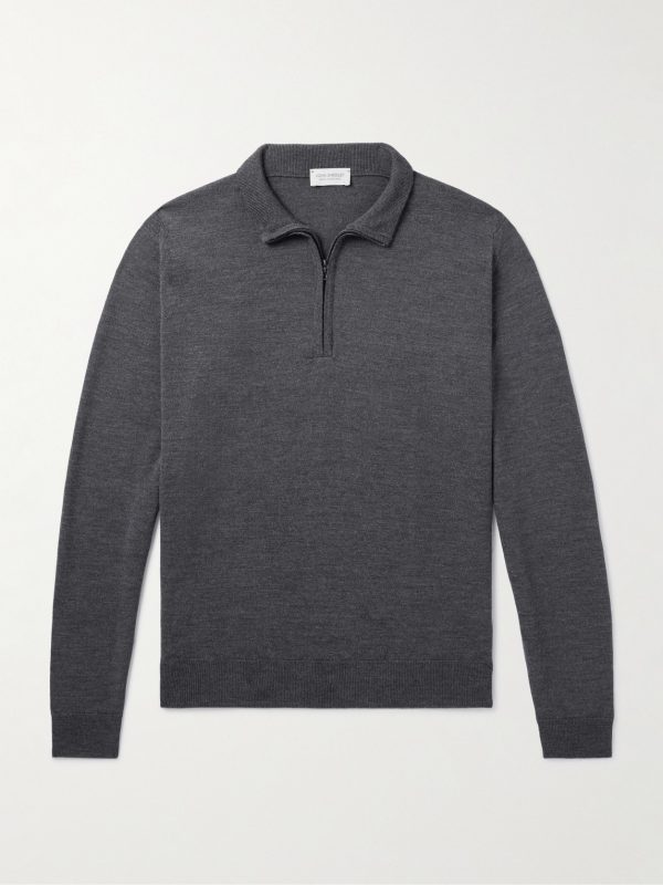 Tapton Slim-Fit Merino Wool Half-Zip Sweater Tapton Slim-Fit Merino Wool Half-Zip Sweater