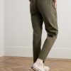 Tapered Cotton-Twill Drawstring Trousers - BK Tapered Cotton-Twill Drawstring Trousers - BK