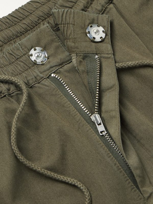 Tapered Cotton-Twill Drawstring Trousers - E1 Tapered Cotton-Twill Drawstring Trousers - E1