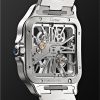 Santos de Cartier Skeleton Hand-Wound 39.8mm Interchangeable Stainless Steel and Alligator Watch - BK Santos de Cartier Skeleton Hand-Wound 39.8mm Interchangeable Stainless Steel and Alligator Watch - BK
