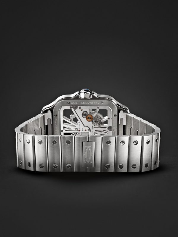 Santos de Cartier Skeleton Hand-Wound 39.8mm Interchangeable Stainless Steel and Alligator Watch - E2 Santos de Cartier Skeleton Hand-Wound 39.8mm Interchangeable Stainless Steel and Alligator Watch - E2