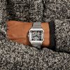 Santos de Cartier Skeleton Hand-Wound 39.8mm Interchangeable Stainless Steel and Alligator Watch - OU Santos de Cartier Skeleton Hand-Wound 39.8mm Interchangeable Stainless Steel and Alligator Watch - OU