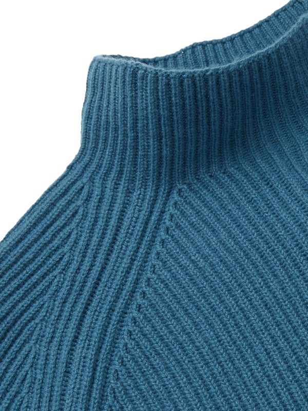 Ribbed Baby Cashmere Mock-Neck Sweater - CU Ribbed Baby Cashmere Mock-Neck Sweater - CU