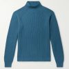 Ribbed Baby Cashmere Mock-Neck Sweater Ribbed Baby Cashmere Mock-Neck Sweater