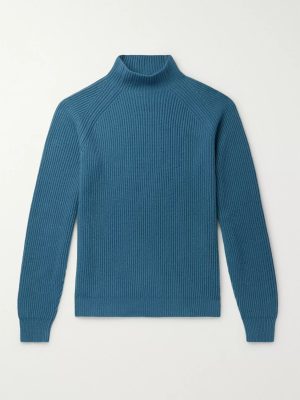 Ribbed Baby Cashmere Mock-Neck Sweater Ribbed Baby Cashmere Mock-Neck Sweater