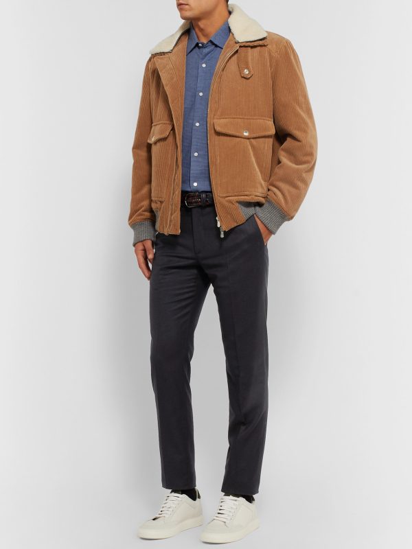 Slim-Fit Wool and Cashmere-Blend Trousers - OU Slim-Fit Wool and Cashmere-Blend Trousers - OU