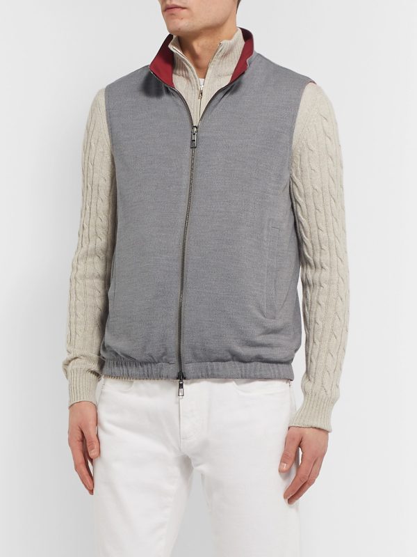 Slim-Fit Reversible Storm System Shell and Super Wish Virgin Wool Gilet - E2