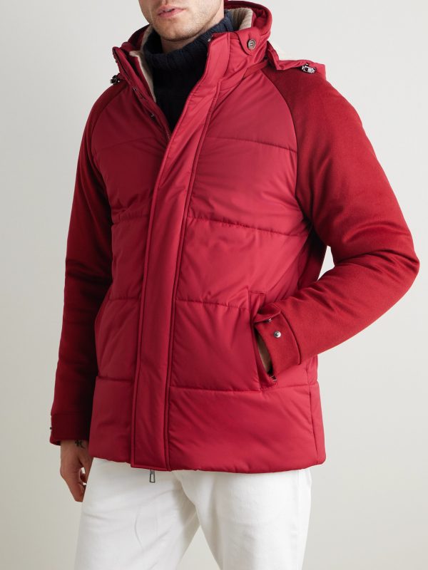 Storm System Quilted Baby Cashmere and Shell Hooded Jacket - FR Storm System Quilted Baby Cashmere and Shell Hooded Jacket - FR