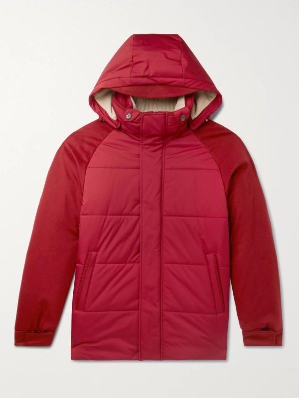 Storm System Quilted Baby Cashmere and Shell Hooded Jacket Storm System Quilted Baby Cashmere and Shell Hooded Jacket