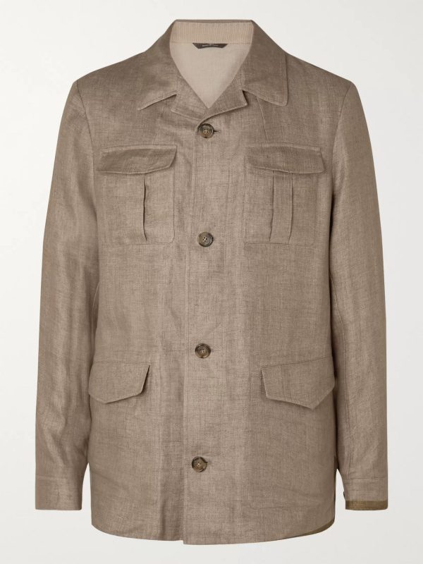 Linen-Blend Field Jacket
