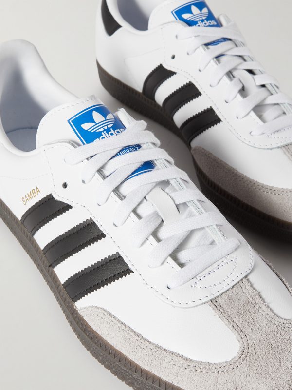 Samba Suede-Trimmed Leather Sneakers - CU Samba Suede-Trimmed Leather Sneakers - CU
