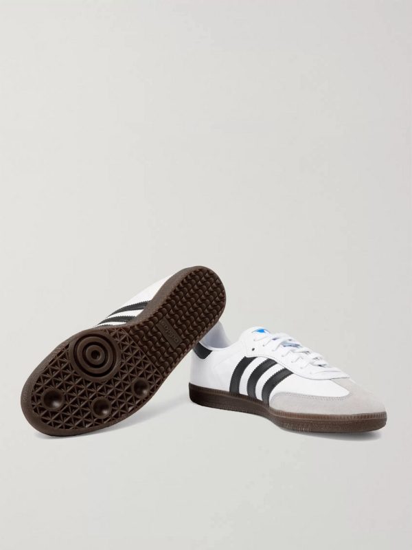 Samba Suede-Trimmed Leather Sneakers - E2 Samba Suede-Trimmed Leather Sneakers - E2