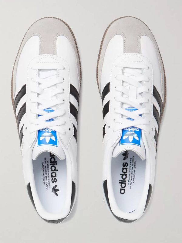 Samba Suede-Trimmed Leather Sneakers - E3 Samba Suede-Trimmed Leather Sneakers - E3