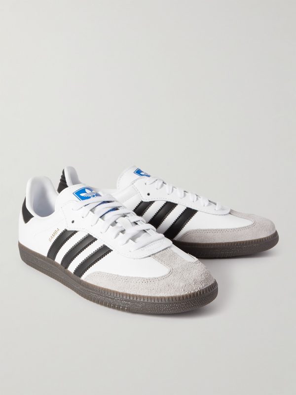 Samba Suede-Trimmed Leather Sneakers - FR Samba Suede-Trimmed Leather Sneakers - FR