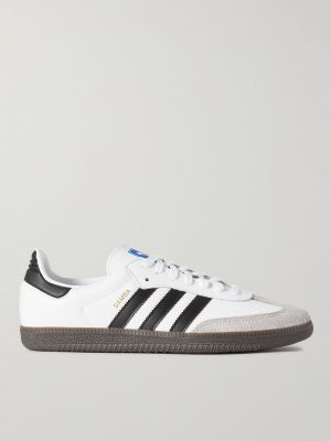 Samba Suede-Trimmed Leather Sneakers Samba Suede-Trimmed Leather Sneakers