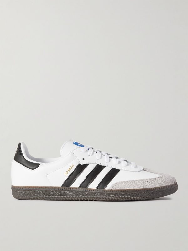Samba Suede-Trimmed Leather Sneakers Samba Suede-Trimmed Leather Sneakers