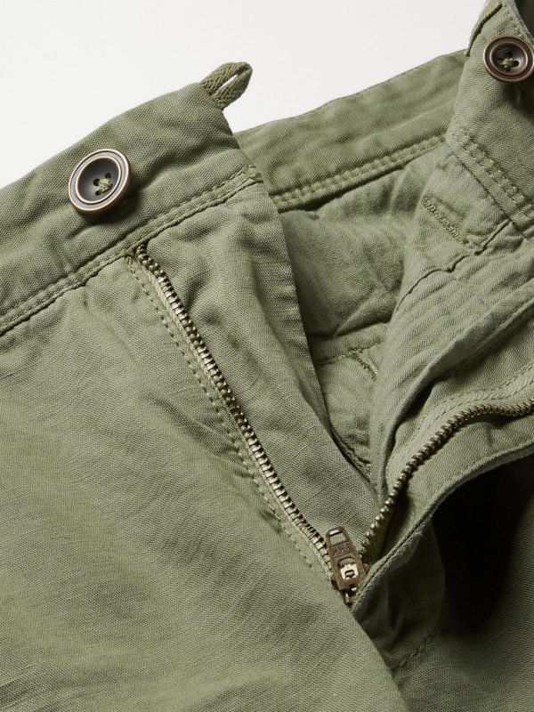 Slim-Fit Cotton and Linen-Blend Cargo Trousers - E1 Slim-Fit Cotton and Linen-Blend Cargo Trousers - E1