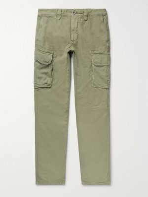 Slim-Fit Cotton and Linen-Blend Cargo Trousers