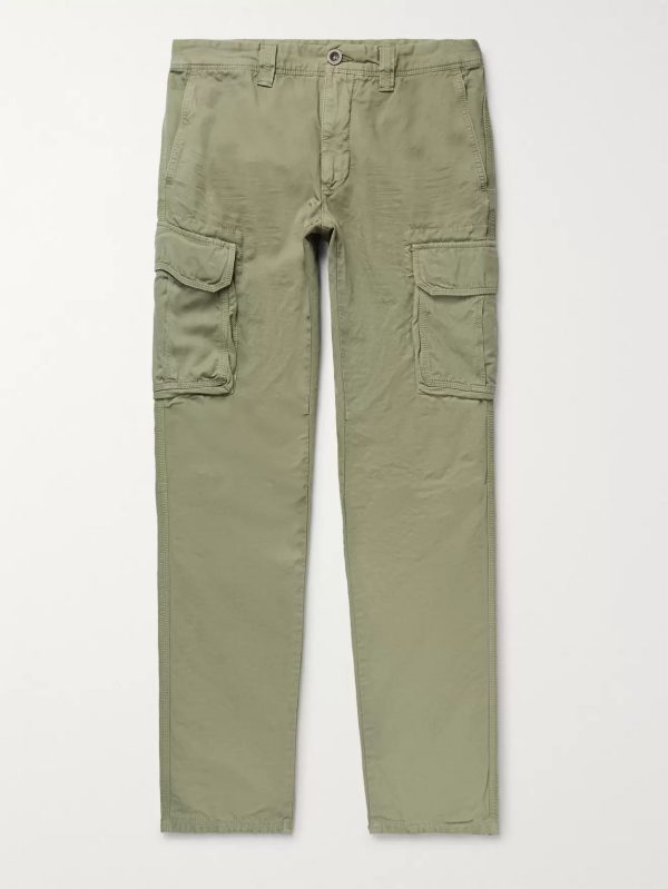 Slim-Fit Cotton and Linen-Blend Cargo Trousers Slim-Fit Cotton and Linen-Blend Cargo Trousers